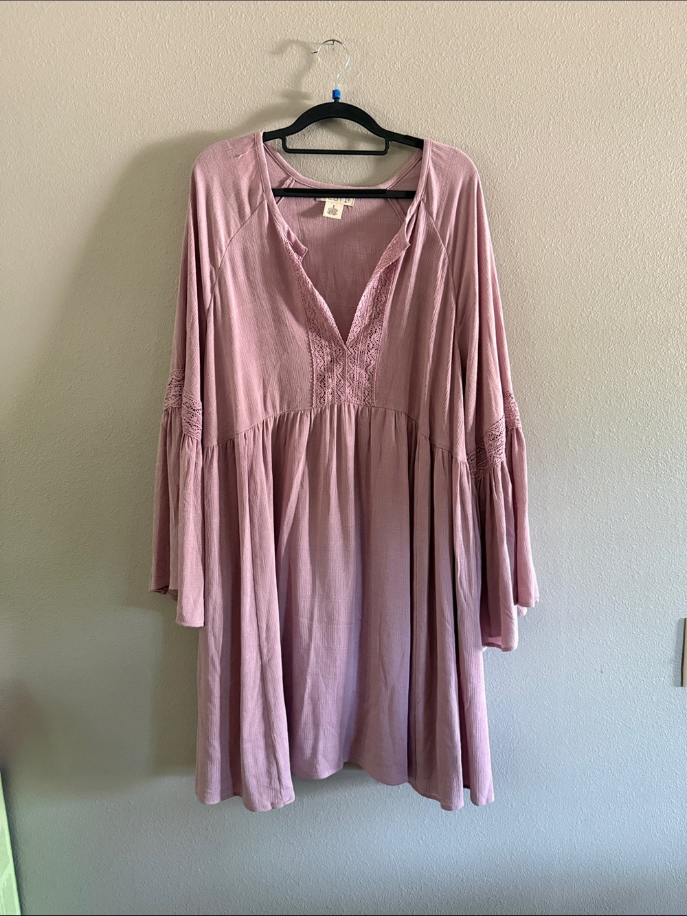 Torrid Festi Lace-Trim V-Neck Tunic in Dusty Pink